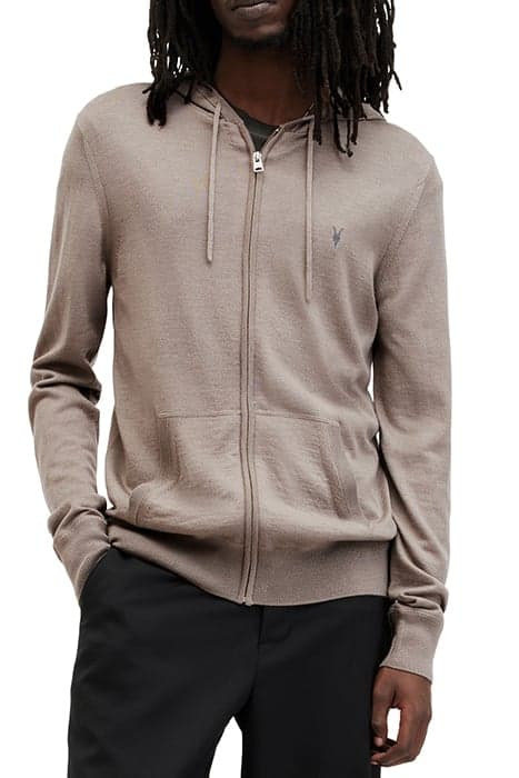 MODE MERINO ZIP HOOD CHESTNUT TAUPE by AllSaints