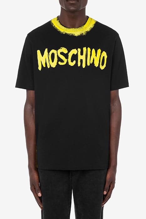 MOSCHINO PAINT ORGANIC JERSEY T-SHIRT BLACK by Moschino