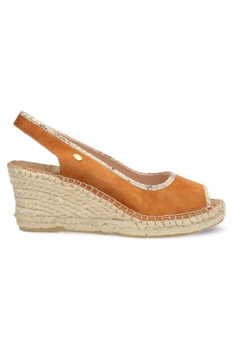 FRS0652 ESPADRILLE SLINGBACK LUXUXRY SUEDE COGNAC by Fred de la Bretoniere