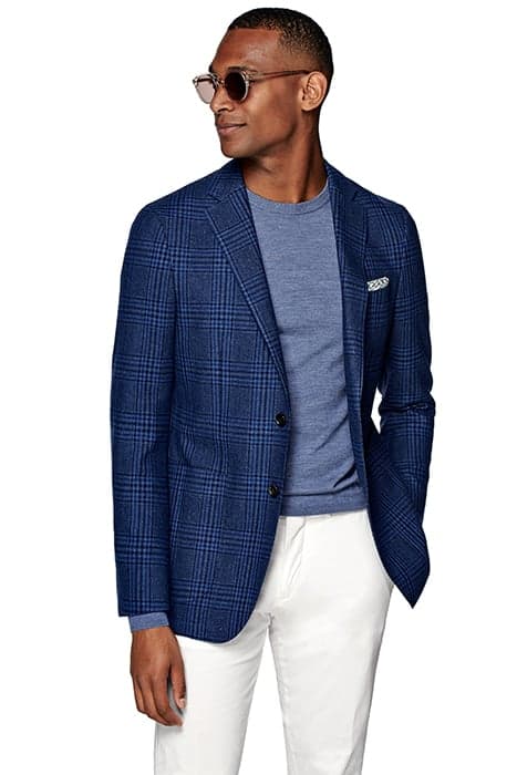 JACKET-NAVY-CHECK NAVY by Suitsupply