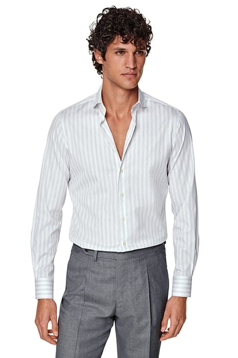 L. GREY LARGE STRIPE CUTAWAY LIGHT GREY by Suitsupply