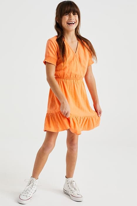 DRESS MIDI BRIGHT ORANGE by WE Fashion