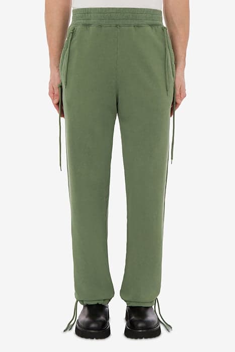 SIGNATURE LOGO FADED FLEECE JOGGERS GREEN by Moschino