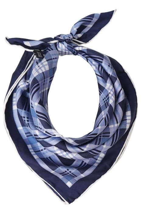 SILK SQUARED SCARF CHECKERED BLUE BLUE by Mucho Gusto