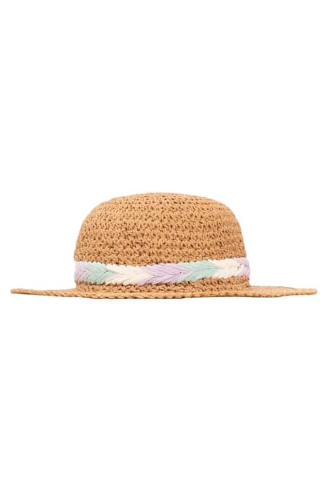 GIRLS’ BEIGE HAT WITH PASTEL BRAID by IKKS