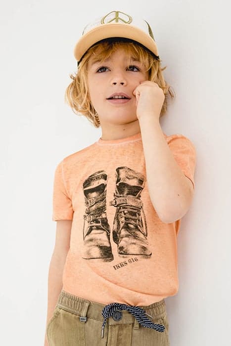 BOYS’ ORANGEY COMBAT BOOT IMAGE T-SHIRT by IKKS