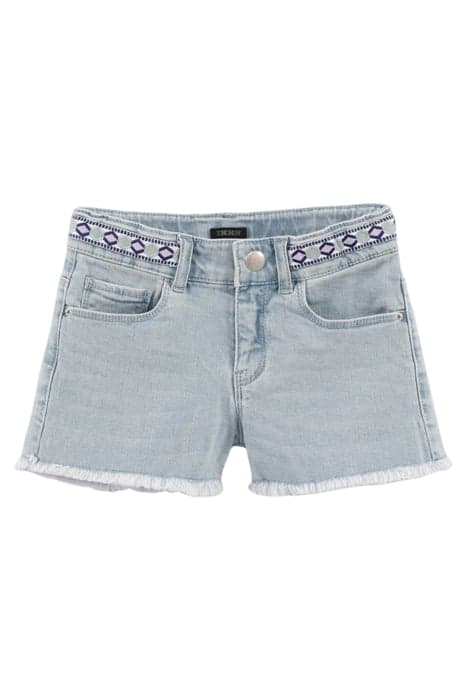 GIRLS’ FADED BLUE EMBROIDERED ORGANIC COTTON DENIM SHORTS by IKKS