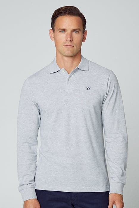 SLIM FIT LOGO LS LIGHT GREY by Hackett London