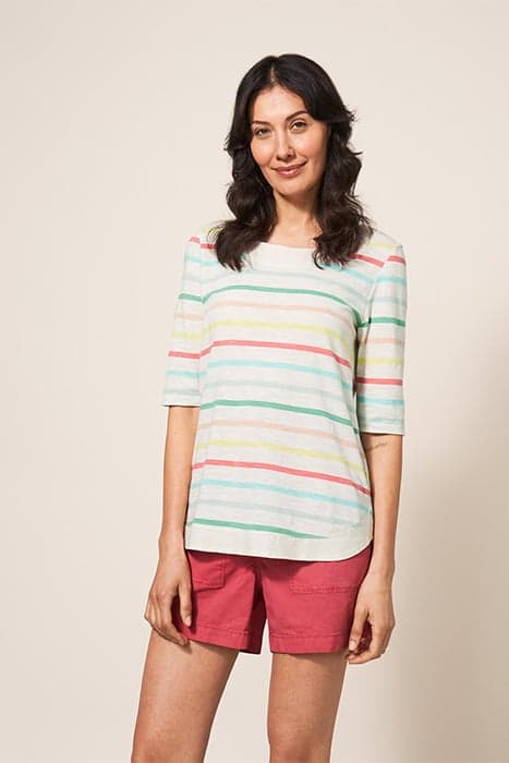 WEAVER JERSEY TEE PINK MULTI by White Stuff