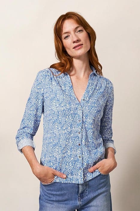 ANNIE JERSEY SHIRT BLUE PRINT by White Stuff