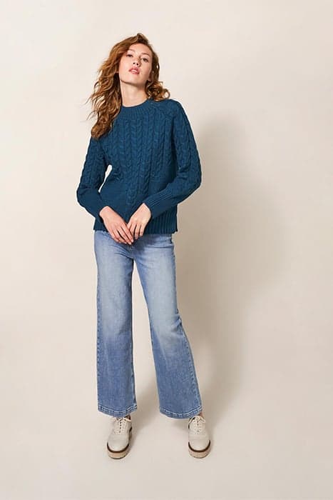 CABLE YOKE JUMPER MID BLUE by White Stuff