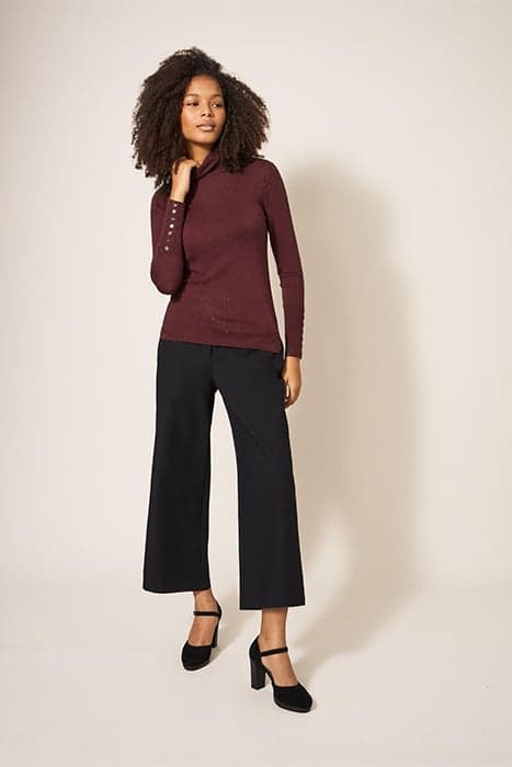 SPARKLE ROLL NECK JUMPER DARK PLUM by White Stuff