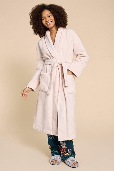 CLOVER COSY DRESSING GOWN LIGHT PINK by White Stuff