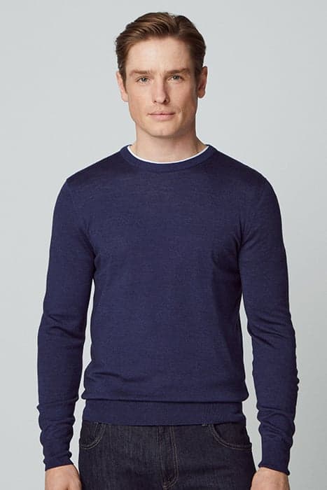 GMD MERINO SILK CREW NAVY by Hackett London