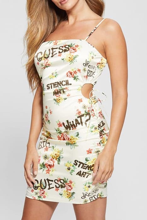 SL AISHA CUTOUT DRES TAGGED ROSES PRINT L by Marciano by Guess