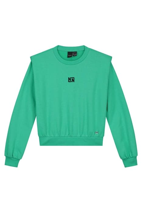 PADDED SHOULDER SWEATER HYPER GREEN by NIK & NIK