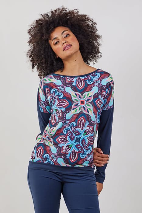 PANEL PRINTED TEE FAILA DARK BLUE WITH FUNKY TILES PRINT by DIDI