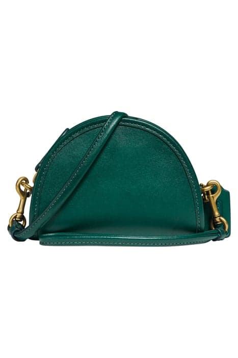 HALF MOON COIN CASE LEATHER CROSSBODY WRISTLET EMERALD by Coach