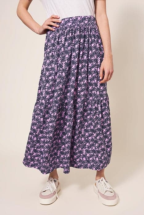 MIA JERSEY MIDI SKIRT PINK MULTI by White Stuff