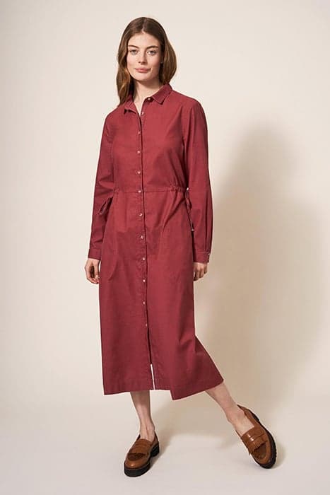 JADE CORD SHIRT DRESS MID PLUM by White Stuff