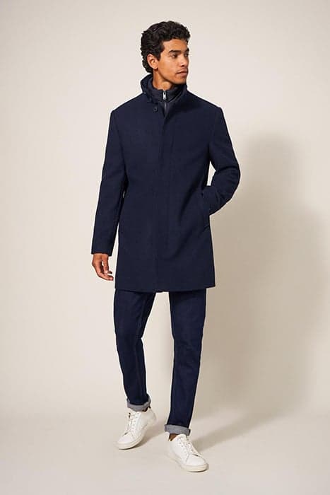 HORSHOLM WOOL FUNNEL COAT DARK NAVY by White Stuff