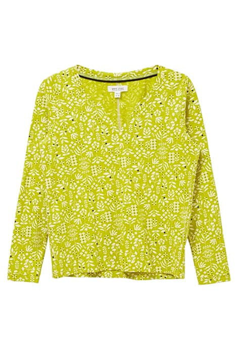 NELLY LS TEE CHARTREUSE PRINT by White Stuff