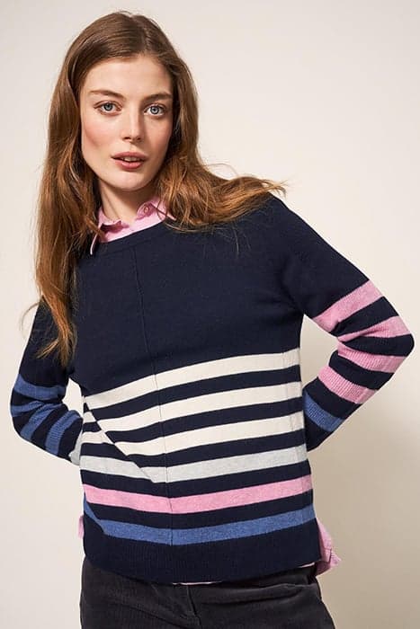 URBAN STRIPE JUMPER NAVY MULTI by White Stuff