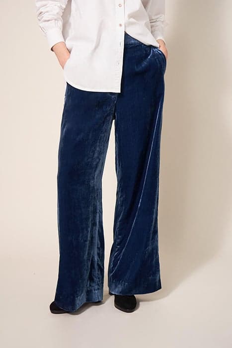 JENNY VELVET WIDE LEG TROUSER DEEP BLUE by White Stuff