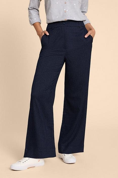 BELLE TWEEDY WIDE LEG TROUSER NAVY MULTI by White Stuff