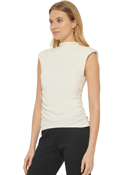 S/L SIDE RUCH TOP EGG NOG by DKNY