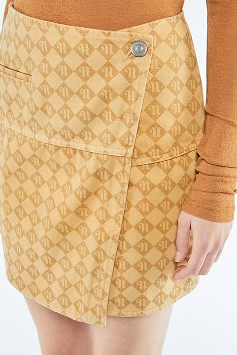 CASNA SKIRT LASER FADED MONOGRAM CAMEL by Nanushka