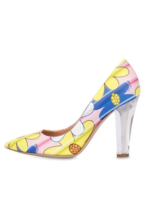 ALLOVER FLOWERS CALF PUMPS PINK by Moschino