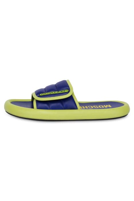 PUFFY CALFSKIN SANDALS BLUE by Moschino