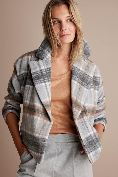 WOOL CHECK JACKET WOOL CHECK FOG by Summum Woman