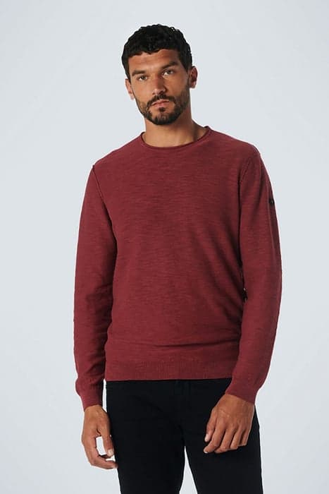 PULLOVER CREWNECK GARMENT DYED + STONE WASHED DARK RED by No Excess