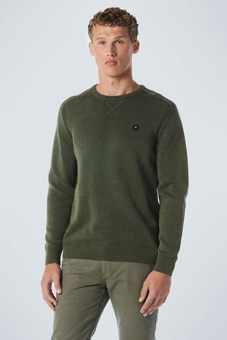 PULLOVER CREWNECK RELIEF GARMENT DYED + STONE WASHED DARK GR by No Excess