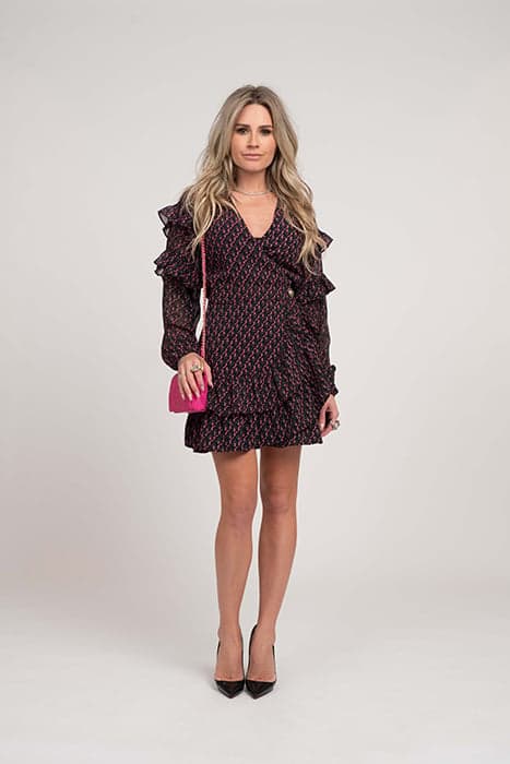 VANNA DRESS BLACK/RASPBERRY ROSE by NIKKIE