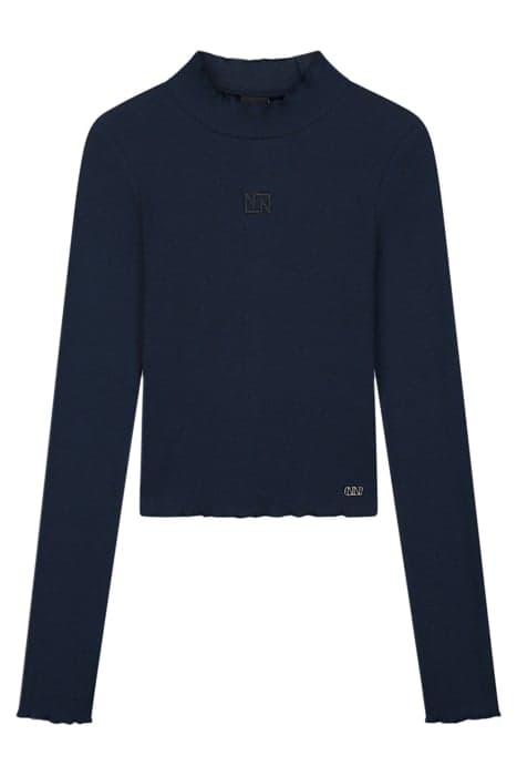 RIB TOP TURTLE LS CROPPED ROYAL BLUE by NIK & NIK