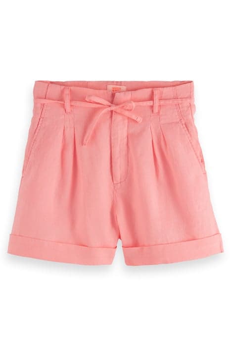 HIGH-RISE LINEN SHORT NEON CORAL by Scotch & Soda