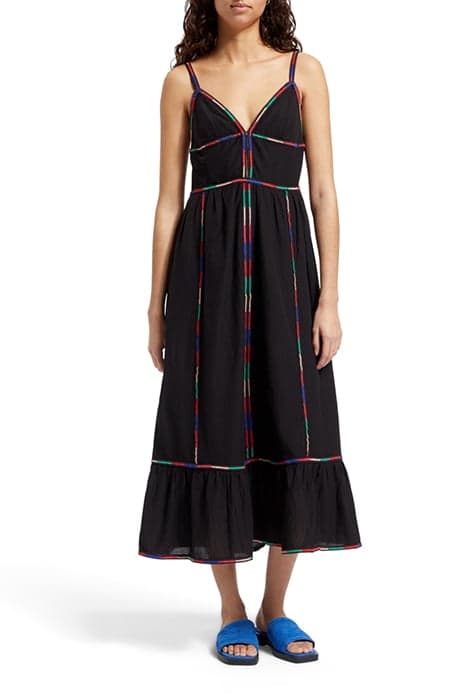 MULTICOLOR EMBROIDERY MAXI DRESS EVENING BLACK by Scotch & Soda