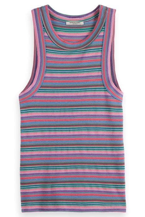 TEXTURED STRIPE RACER TANK BEACH STRIPE by Scotch & Soda