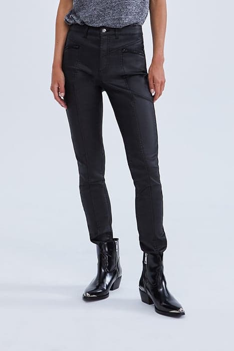 BLACK COATED HIGH-WAIST SCULPT-UP SLIM JEANS by IKKS