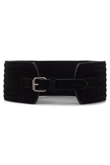 BLACK SUEDE WIDE DRESS BELT by IKKS