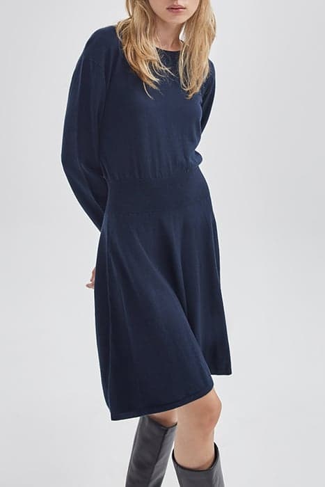 NAVY SWEATER DRESS WITH DIAMANTE BUTTONS by IKKS