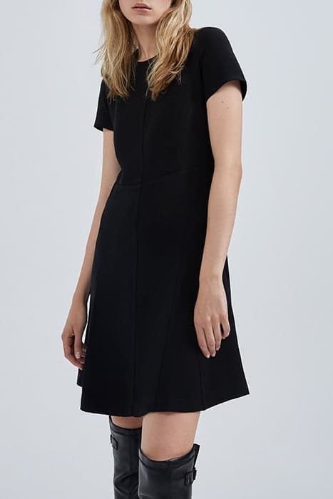 BLACK RECYCLED DRESS WITH TOPSTITCHING by IKKS