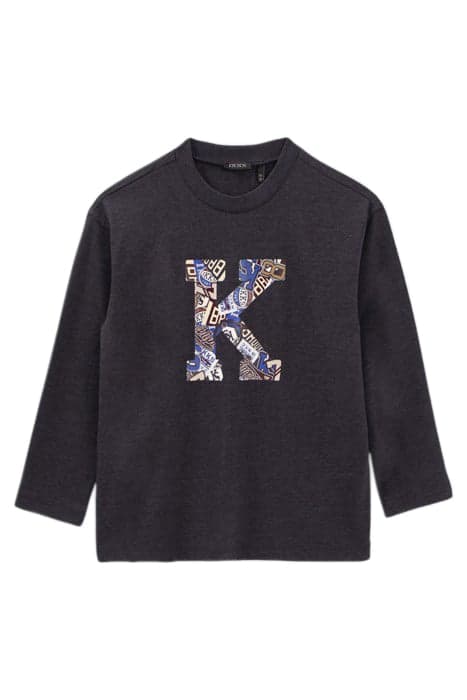 BOYS’ NAVY MARL XL LETTER K-BADGES T-SHIRT by IKKS