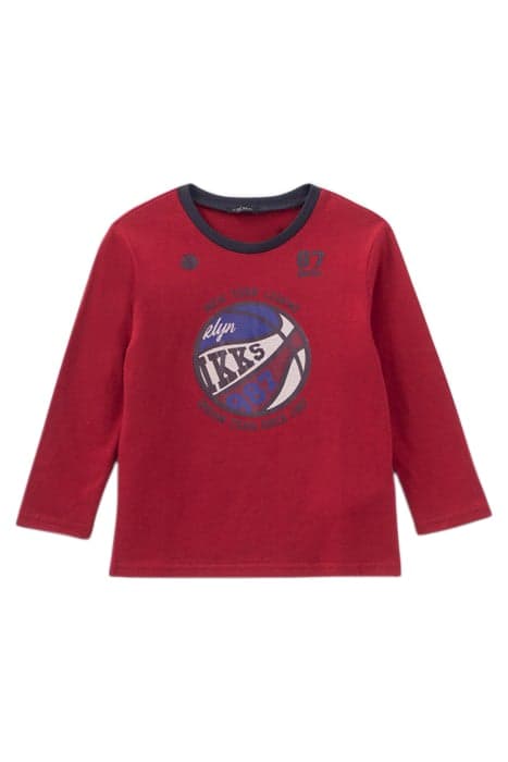 BOYS’ BURGUNDY REVERSIBLE SEQUIN BASKETBALL T-SHIRT by IKKS