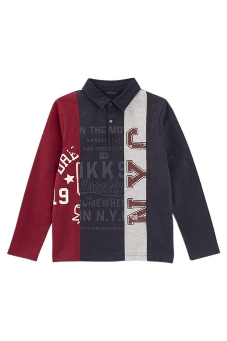 BOYS’ NAVY/GREY/BURGUNDY RUGBY-STYLE POLO SHIRT by IKKS