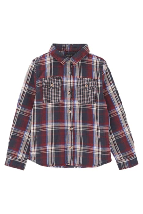 BOYS’ RED CHECK MIX SHIRT WITH DETACHABLE HOOD by IKKS