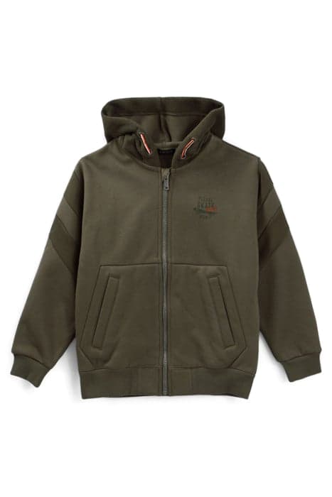 BOYS’ KHAKI FLEECE-BACKED CARDIGAN by IKKS